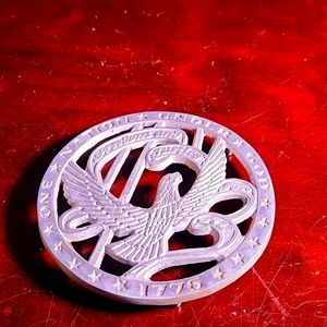 Vintage Phila House Aluminum Bald Eagle Trivet Freedom & Justice 1776 One Nation